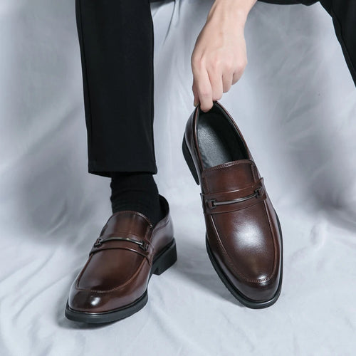 Classic Leather Slip-On Office Loafers